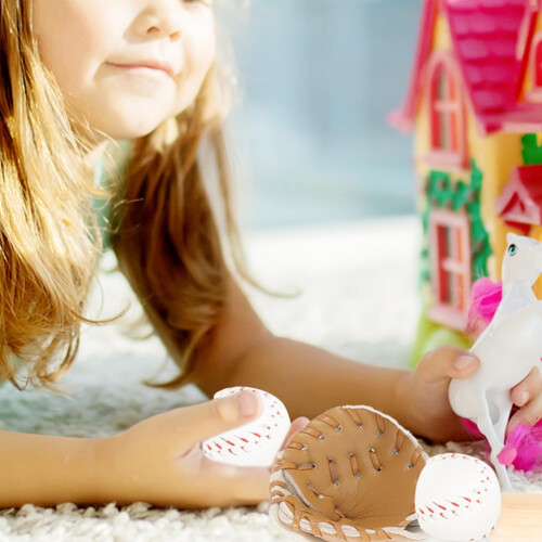 Mini ensemble de gants de batte de baseball, modèle de jouet de baseball simulé 1