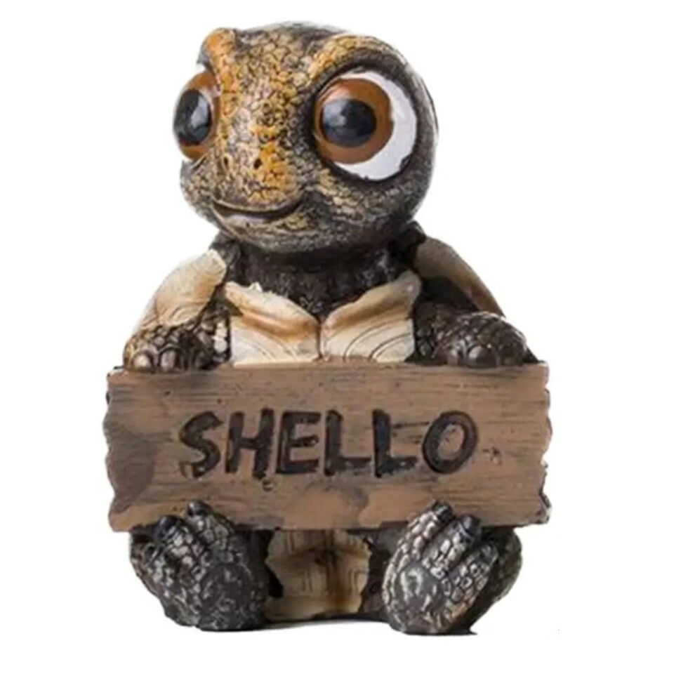 Statue de tortue de mer décorative en résine avec des signes amusants