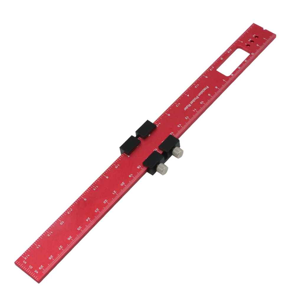 Woodworking Tools Ruler - Pocket Ruler Layout Tool Aluminum 300Mm 4852041445946