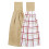 Ritz Hanging Tie Towels  2 Pack - Solid  checked  Biscotti  2 count 1