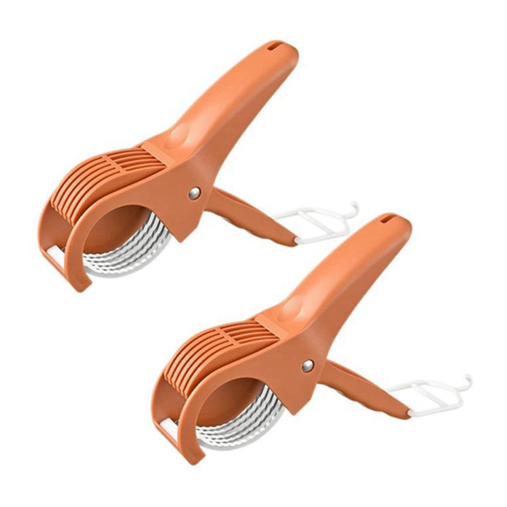 Fruit Vegetable Slicer Tool for Ham Sausage Salad Red-Brown