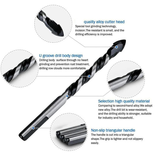 Masonry Drill Bit Set,Professional Carbide Drill Bits,Set (1/8-1/2In) 2