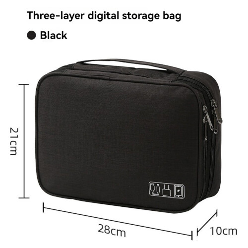 Cable Storage Bag Digital Electronics Organizer Black 1