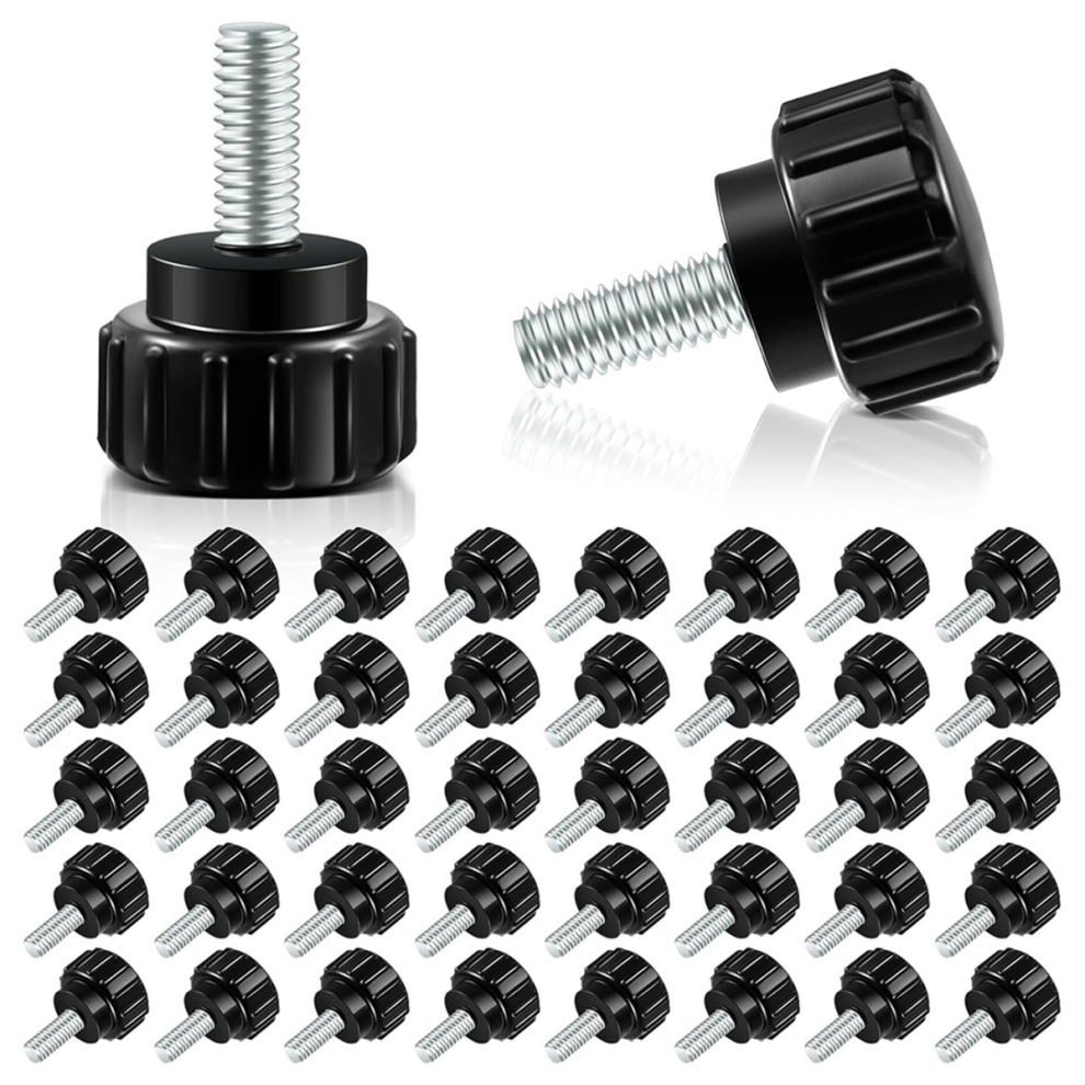 Lot de 40 vis moletées filetées en acier au carbone