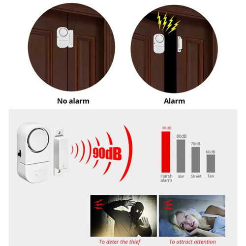 Wireless Security Alarm, Door Window Sensor, 90db, 10Pcs 1