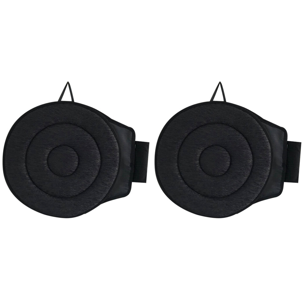 Lot de 2 coussins de siège rotatifs à 360, 15,7 pouces, noirs