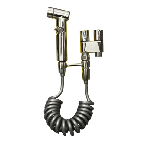 Edelstahl Handbidet Doppelauslass Eckventil Silber