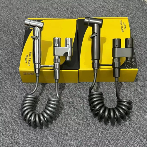 Edelstahl Handbidet Doppelauslass Eckventil Silber 2