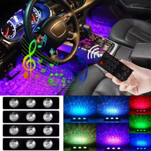 Strisce luminose a LED RGB USB per interni auto, 4 pezzi 2