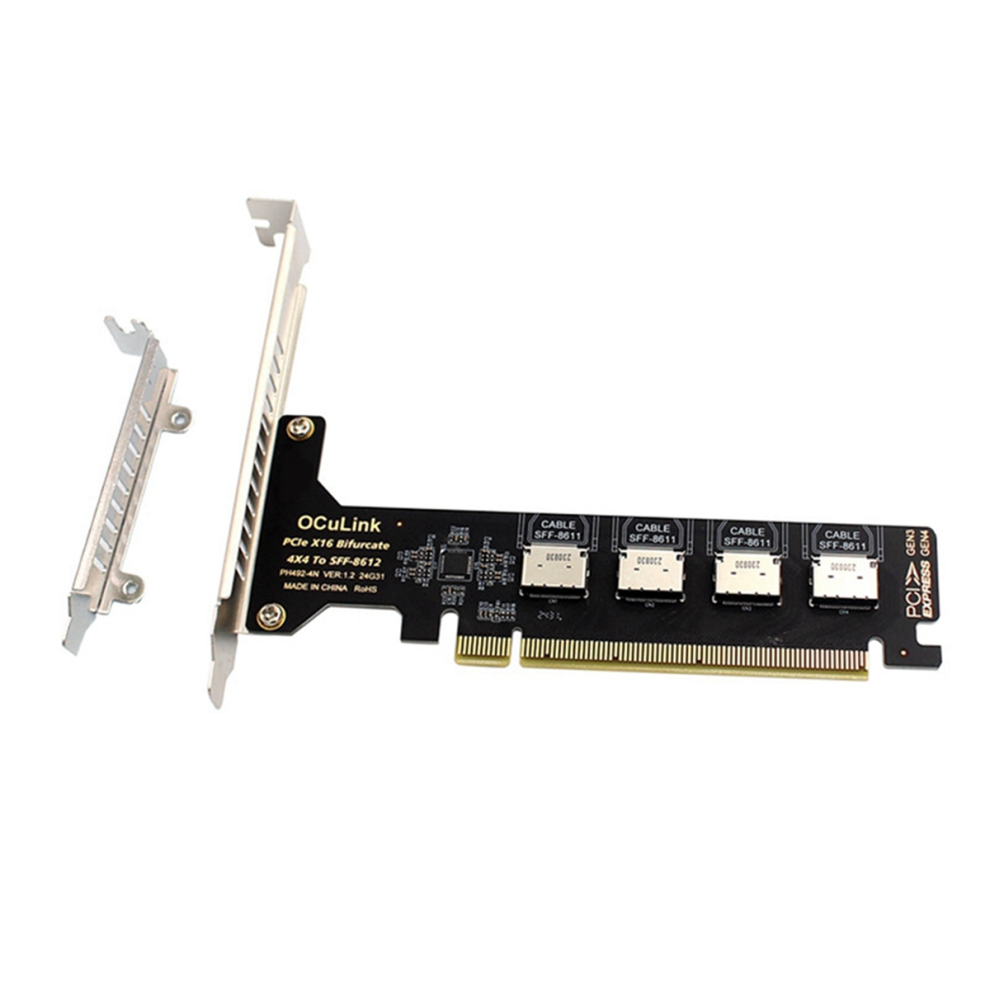 Pci-E X16 Split 4 Ports Oculink Expansion Card Sff8611&8612 4852900838520