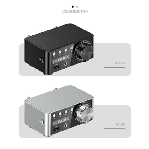 Ενισχυτής 50W + 50W 100W Bluetooth 5.0 Ψηφιακός ενισχυτής ισχύος ήχου Μαύρος 1