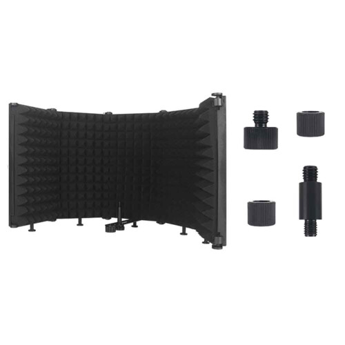 Microphone Isolation Shield Foldable Mic Shield M5 Plastic Case