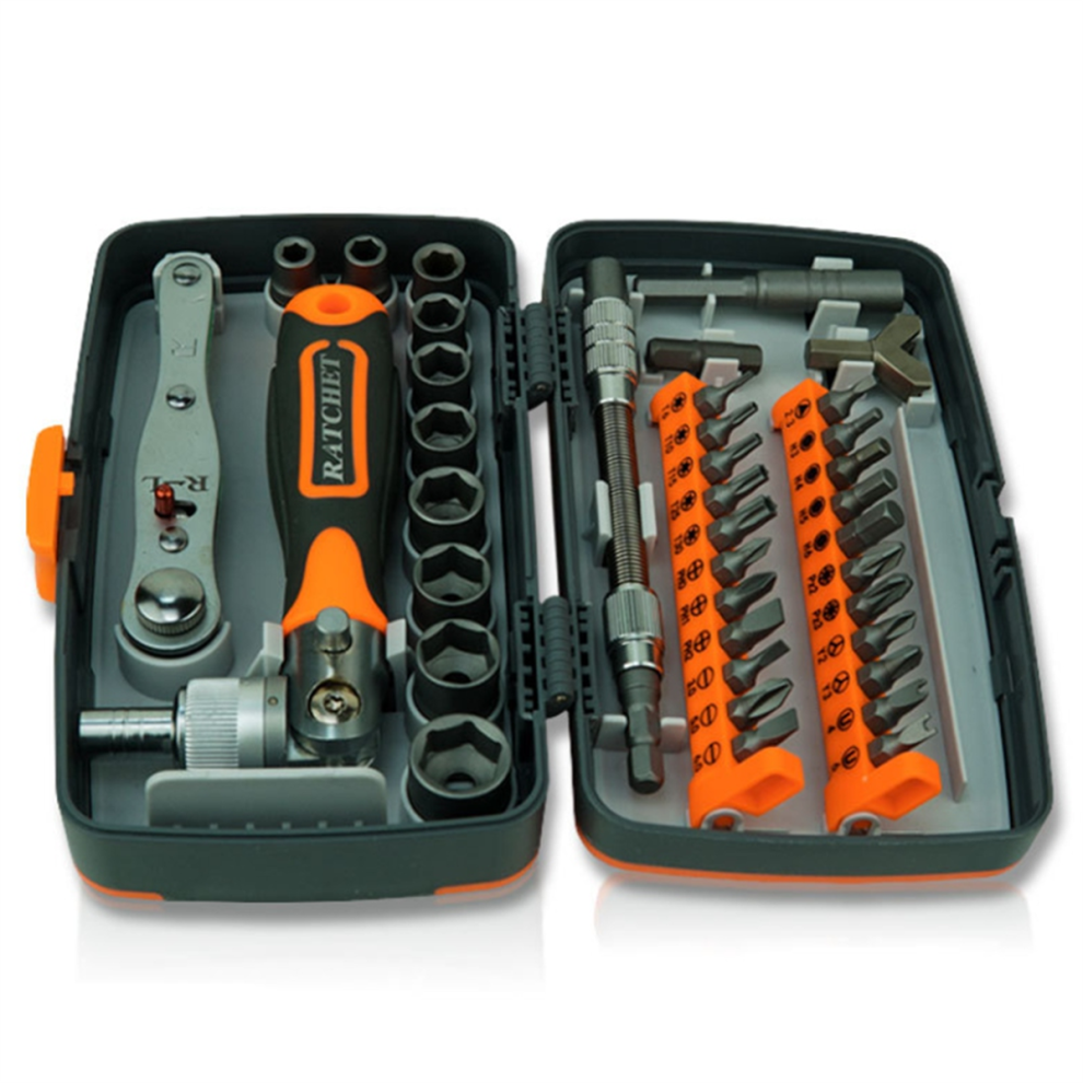 Precision Ratchet Screwdriver 38-Piece Set -V Bit With Wrench 4852041416212