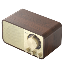 Portable Retro FM Radio with Bluetooth & Subwoofer – Solid Wood Vintage Speaker