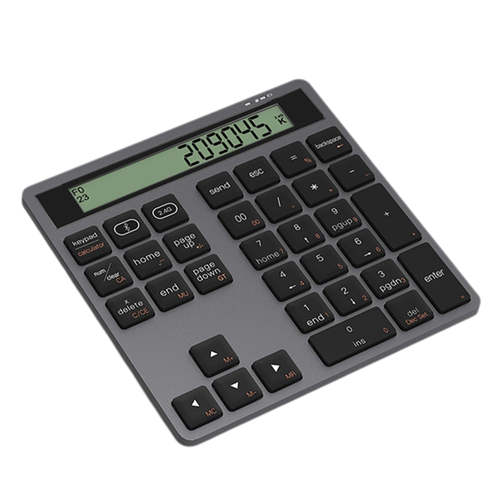Bluetooth Numeric Keyboard With Display Calculator Grey 4852900863881