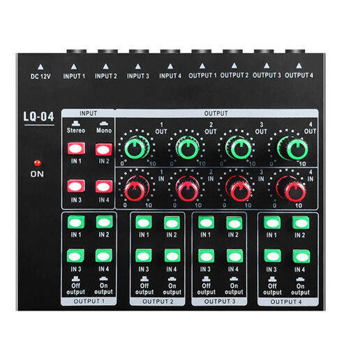 -LQ04 Μίκτης 4 καναλιών με Dj Mixer Audio EU-Plug