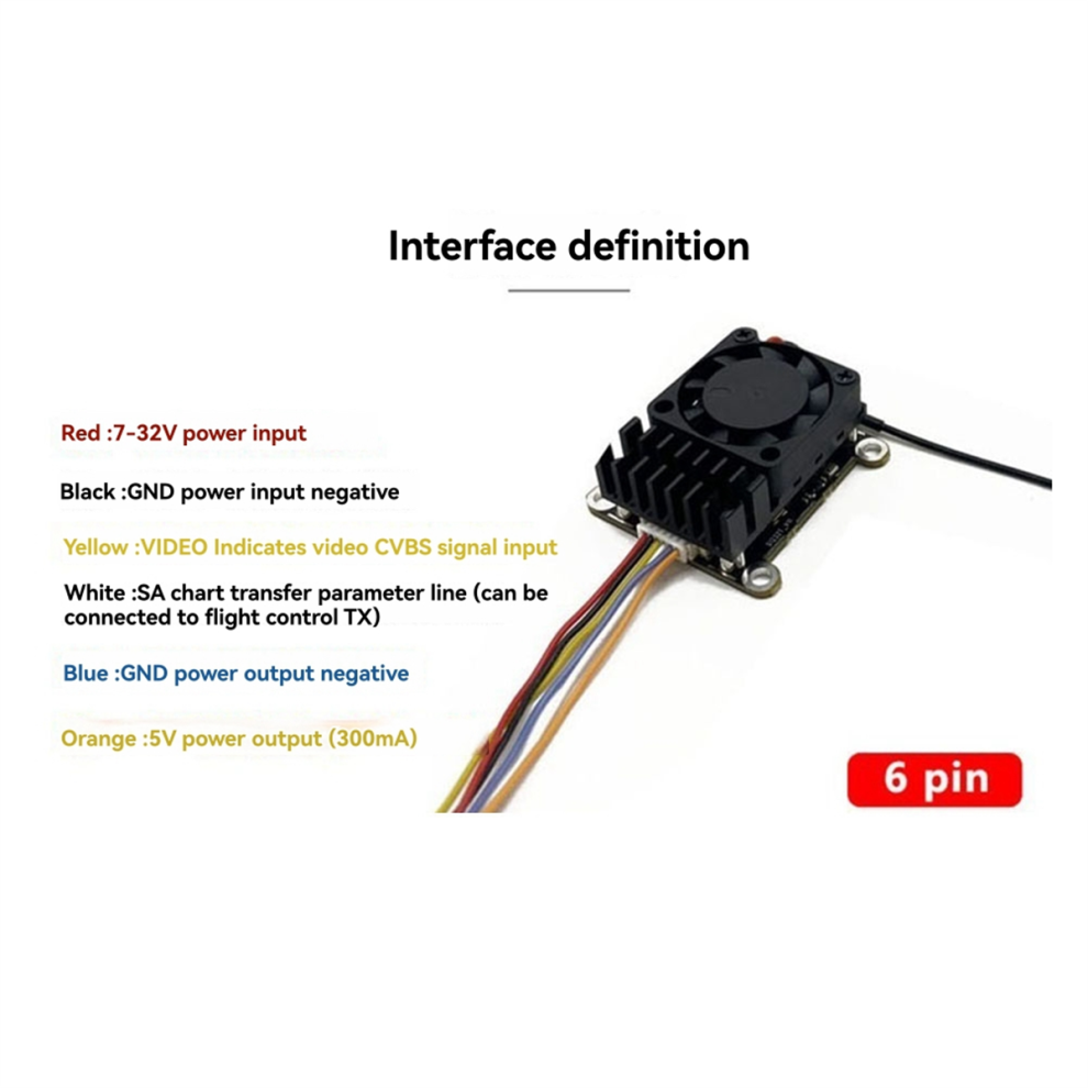 5.8G 2W Vtx 2000Mw Fpv Video Transmitter Module Parameters Adjustable Black 4852900833334