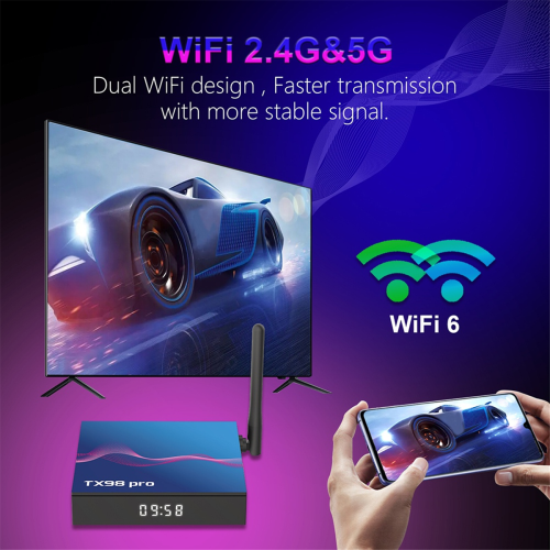 TX98 PRO Android 12 TV BOX 4G 64G Allwinner H618 Quad Core EU Plug 1