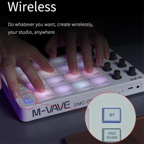 Kabelloses MIDI-Pad, Bluetooth-MIDI-Controller, Weiß 2