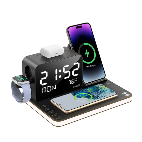 Wireless Charging Station 7 in 1 Fast Charger Stand with Clock 1