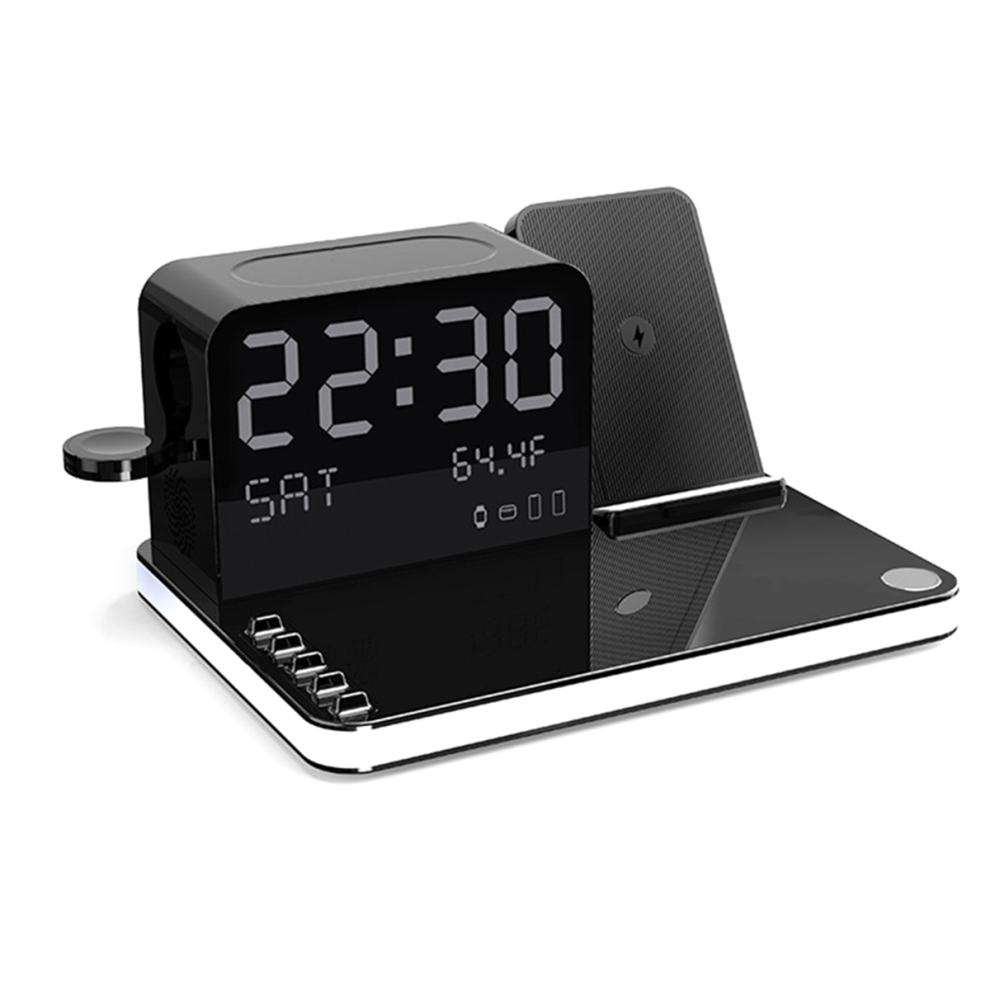 Neznačkové Wireless Charging Station 7 In 1 Fast Charger Stand With Clock