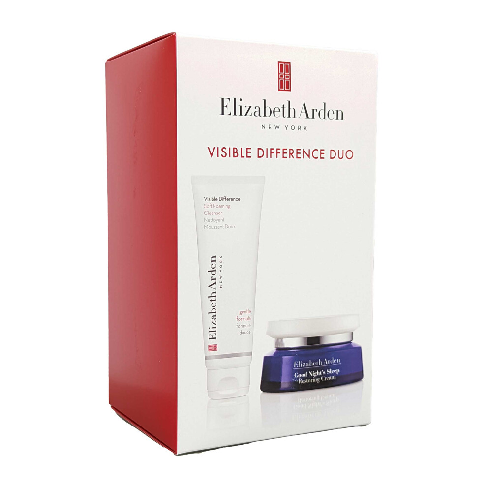 Elizabeth Arden Visible Difference Duo- Cleanser 125ml Good Night Sleep Restoring Cream 50