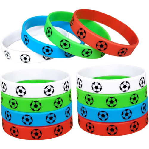 12 pezzi Braccialetti da calcio Braccialetti da polso Bracciale da calcio