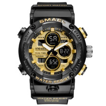 (Black Gold) Mens Waterproof LED Digital Watch Stopwatch Big Dial Sports