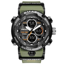 (Army Green) Mens Waterproof LED Digital Watch Stopwatch Big Dial Sports