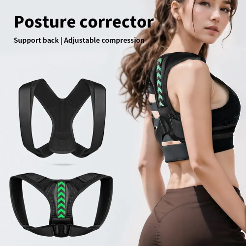 (black, S) Posture Corrector Unisex Adjustable For Clavicle Support 1