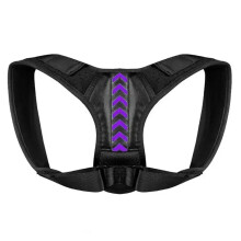 (Black purple, M) Posture Corrector Unisex Adjustable For Clavicle Support
