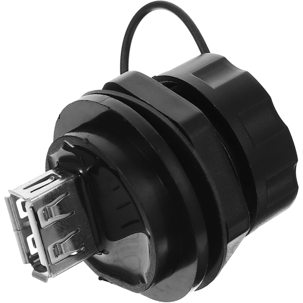 Conector Usb Industrial Para Montaje En Panel Para Transferencia De Datos, Robusto Y PráCtico, Adaptador De Mamparo Con Tapa Protectora.-image