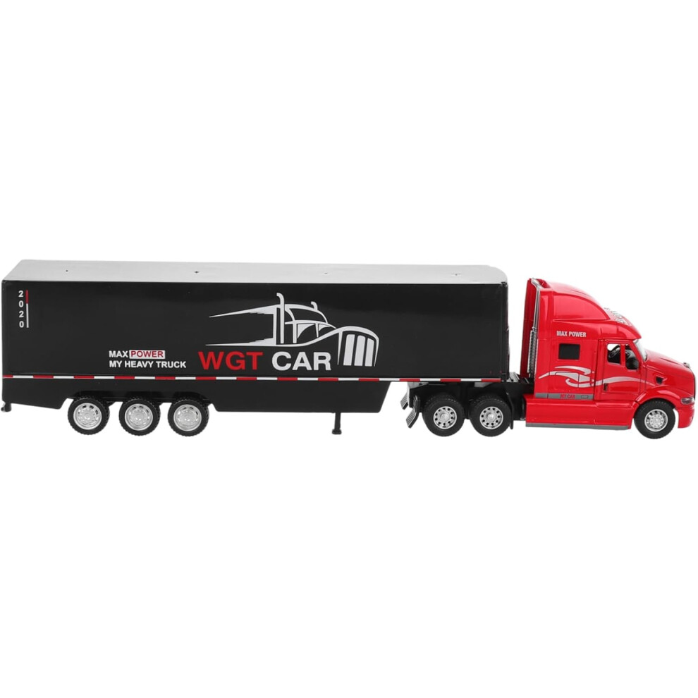 CamióN Semirremolque De Juguete A Escala 1:48, CamióN Contenedor Realista, Modelo De Coche De Alta Resistencia Fundido A PresióN Para NiñOs.-image