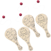 4 stuks Graffiti Blank Racket Outdoor Bat en Bal Paddle Ball