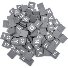 2 pakketten grijze natuurlijke houtsnippers DIY 26 letters alfabet houten kubussen decoratie voor knutselen jongens en meisjes onderwijs