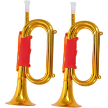 2 stuks kinderen muziekinstrumenten speelgoed trompet voor feesthoorn lawaaimaker en cheerleading trompet plastic hoorn