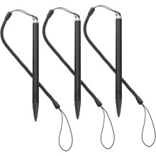 3 stuks metalen resistieve scherm stylus pen voor touchscreen apparaten met anti-verlies veerkoord