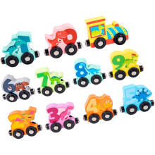 Zugspielzeug mit Cartoon-Tieren, frühes Lernspielzeug für Kleinkinder, sicheres Holzmaterial