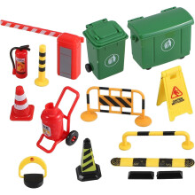 Mini-Verkehrsbarriere-Spielzeug-Set, Straßensperren, Spielzeug, Verkehrszeichen, Simulation, Verkehrszeichen, Spielzeug für Kinder, Rollenspiele