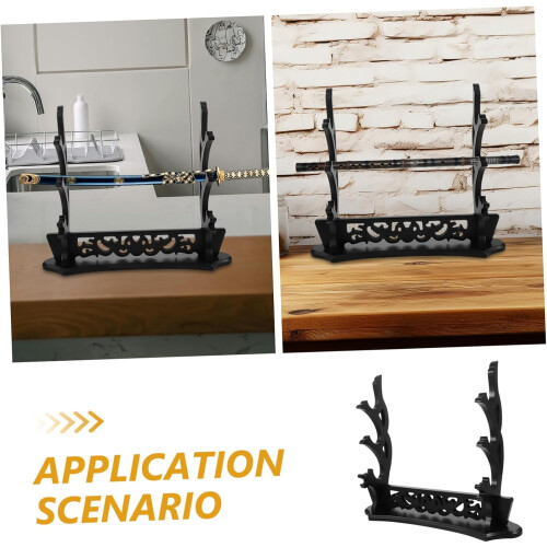 Présentoir horizontal en bois pour épées chinoises, support décoratif pour épées 2