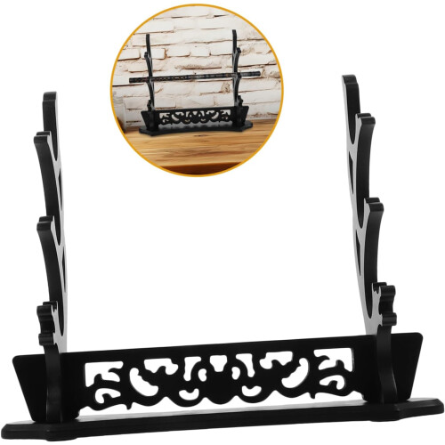 Présentoir horizontal en bois pour épées chinoises, support décoratif pour épées 1
