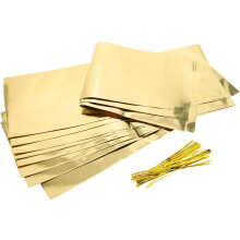 Sachets de vin métalliques de luxe dorés, lot de 10 sachets réutilisables pour friandises