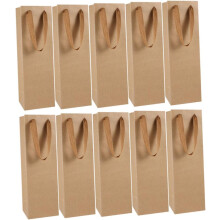 Lot de 10 pochettes pour bouteilles de vin rouge en papier kraft, sacs d'emballage pour vin, fêtes et décoration intérieure, robustes et élégants