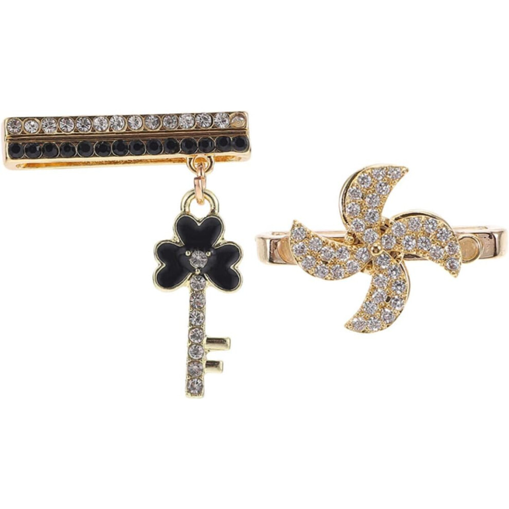 Boucles de bracelet de montre élégantes, breloques décoratives en diamant et moulin à vent pour bracelets de montre