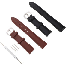 Lot de 2 bracelets de montre rétro simples en cuir de vache pour homme, robustes, taille réglable