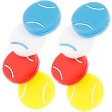 Lot de 8 amortisseurs de vibrations pour raquettes de tennis, en silicone, rouge, bleu, blanc, jaune, pour une meilleure stabilité de la raquette