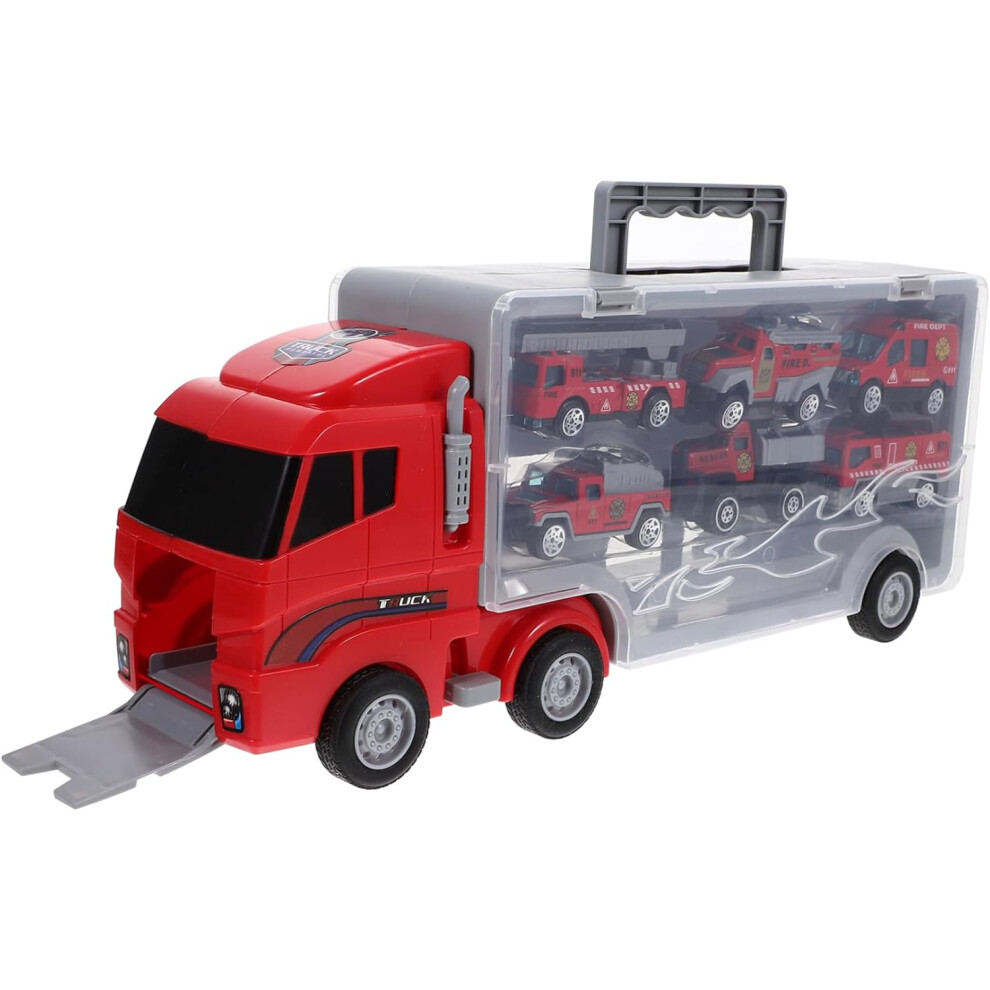 1 ensemble de camion de pompiers jouet voiture transporteur camion pompier jouet camion camion de lutte contre les incendies camion