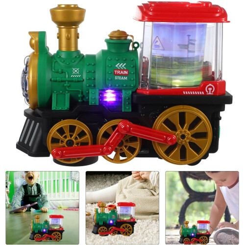 Spray Dinosaure Train Électrique Train Véhicule Modèle Plastique Vert 2
