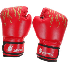 1 paire de gants de boxe respirants en PU, coussinets de protection pour les mains d'entraînement, idéal pour les rouges