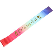 Écharpe de fête prénatale en satin de couleur dégradée, accessoire d'anniversaire de princesse